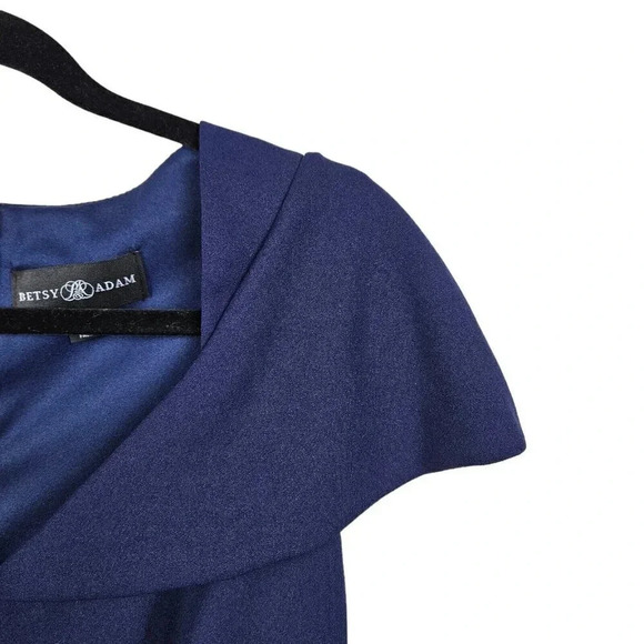 Betsy & Adam Blue Cap‎ Sleeve Full Length Gown Dress Slit Size 6 NWT New - Picture 9 of 11